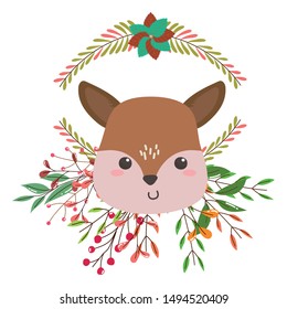 Isolated reindeer cartoon design vector illustration