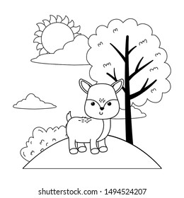 Isolated reindeer cartoon design vector illustration