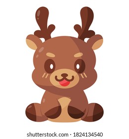 Isolated reindeer cartoon kawaii. Christmas icon - Vector