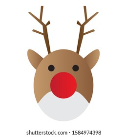 Isolated reindeer head icon on a white background - Vector illustration