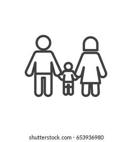 Isolated Relatives Outline Symbol On Clean Background. Vector Family Element In Trendy Style.
