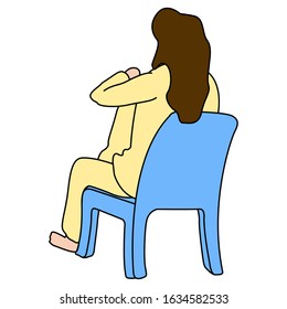Isolated relaxed woman. Hygge concept - Vector illustration