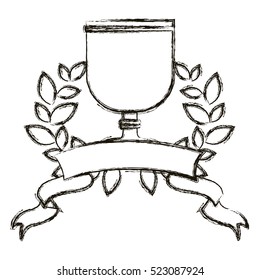Isolated religion cup and wreath design