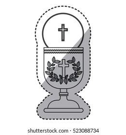 Isolated religion cup and wreath design