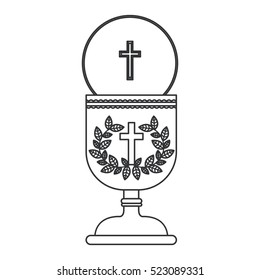 Isolated religion cup and wreath design