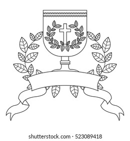 Isolated religion cup and wreath design