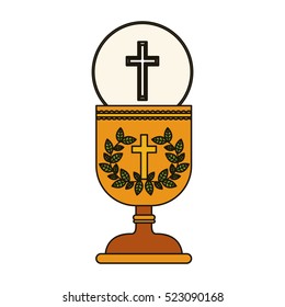 Isolated religion cup and wreath design