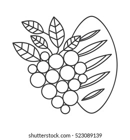 Isolated religion grapes and bread design