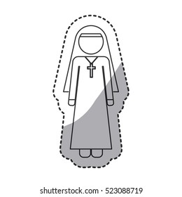 Isolated religion nun design