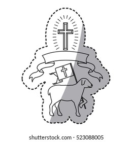 Isolated religion sheep design