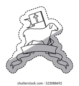 Isolated religion sheep design