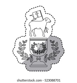 Isolated religion sheep design