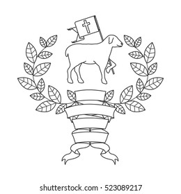 Isolated religion sheep design
