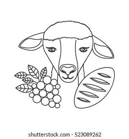 Isolated religion sheep design