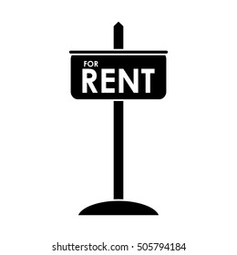 Isolated rent road sign design