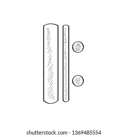 Isolated repeat signs sketch. Comic musical note. Vector illustration design