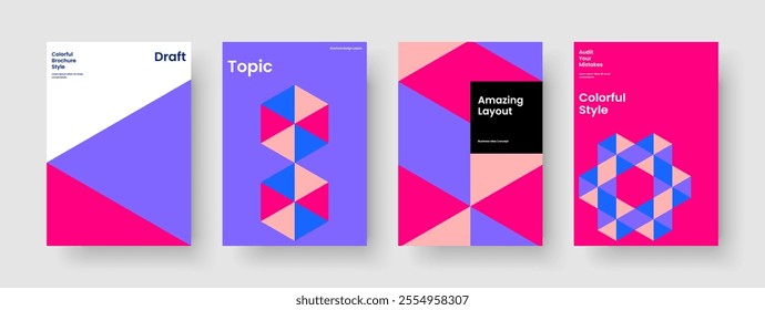 Isolated Report Design. Geometric Book Cover Template. Creative Flyer Layout. Business Presentation. Poster. Brochure. Banner. Background. Handbill. Pamphlet. Magazine. Journal. Newsletter