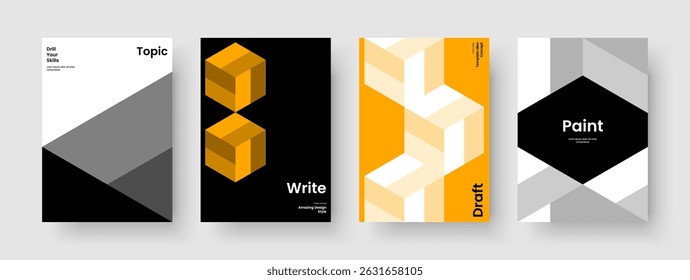 Isolated Report Layout. Creative Poster Template. Geometric Background Design. Banner. Brochure. Business Presentation. Flyer. Book Cover. Handbill. Journal. Portfolio. Advertising. Leaflet