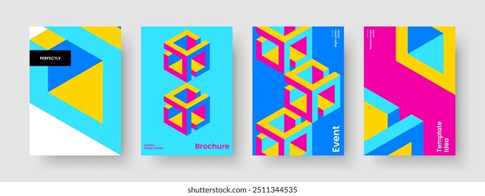 Layout de Relatório Isolado. Design de banner geométrico. Modelo de plano de fundo abstrato. Capa de Livro. Apresentação de negócios. Brochura. Panfleto. Cartaz. Publicidade. Boletim informativo. Catálogo. Identidade da marca. Revista