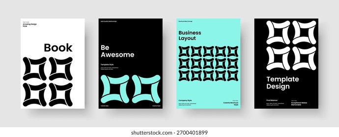 Isoliertes Berichtslayout. Geometrisches Flyer-Design. Abstrakte Bannervorlage. Buchumschlag. Hintergrund. Poster. Broschüre. Geschäftspräsentation. Portfolio. Notebook. Erfassung Packungsbeilage. Zeitschrift