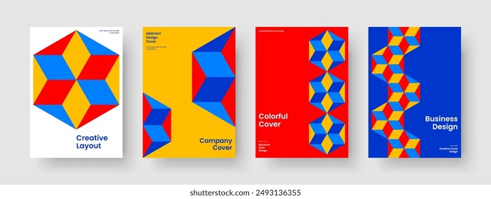 Isolated Report Template. Geometric Book Cover Layout. Creative Poster Design. Banner. Brochure. Flyer. Business Presentation. Background. Magazine. Notebook. Newsletter. Advertising. Catalog