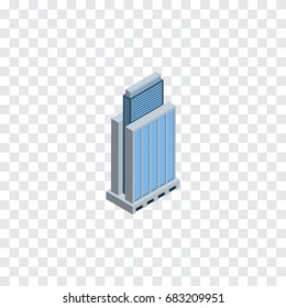 Isolated Residential Isometric. Urban Vector Element Can Be Used For Residential, Urban, Skyscraper Design Concept.