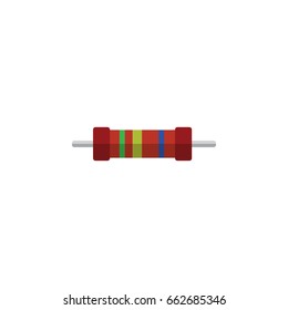 Isolated Resistor Flat Icon.  Resistance Vector Element Can Be Used For Resistance, Resistor, Electronics Design Concept.