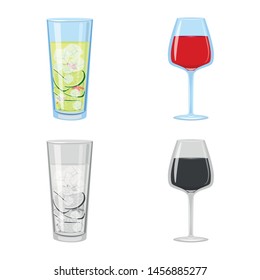 Isolated restaurant liquor drink object logos. Collection of liquor and ingredient vector icon for stock.