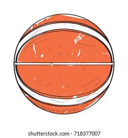 Isolated retro basketball ball on a white background, Vector illustration