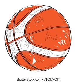 Isolated retro basketball ball on a white background, Vector illustration