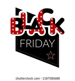 Isolated retro black friday label