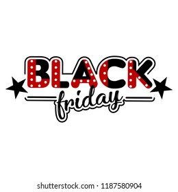 Isolated retro black friday label