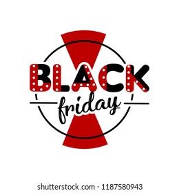 Isolated retro black friday label