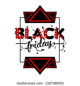 Isolated retro black friday label