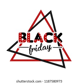 Isolated retro black friday label