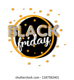 Isolated retro black friday label