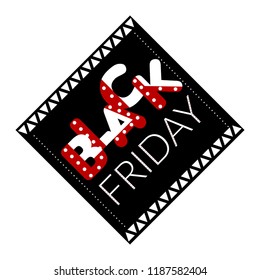 Isolated retro black friday label