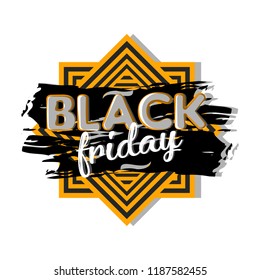 Isolated retro black friday label