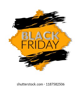 Isolated retro black friday label