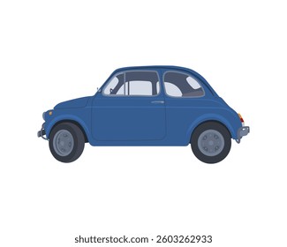 Isolated retro blue car toy for kids - Vector