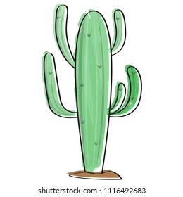 Isolated retro cactus icon