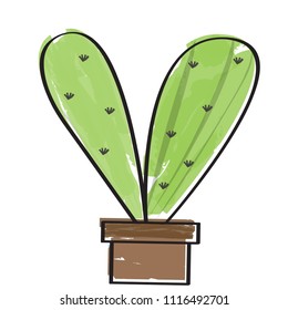 Isolated retro cactus icon