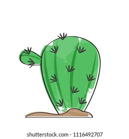 Isolated retro cactus icon