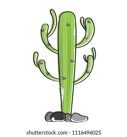 Isolated retro cactus icon