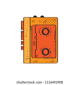 Isolated retro cassette player icon