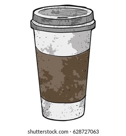 Isolated retro coffee on a plastic cup, Vector illustration