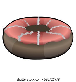 Isolated retro donut on a white background, Vector illustration