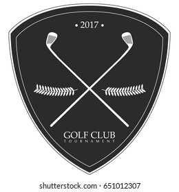 Isolated retro golf emblem on a white background, Vector illustration