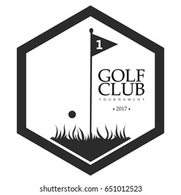 Isolated retro golf emblem on a white background, Vector illustration