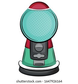 Isolated Retro Gumball Machine. Candy Dispenser - Vector